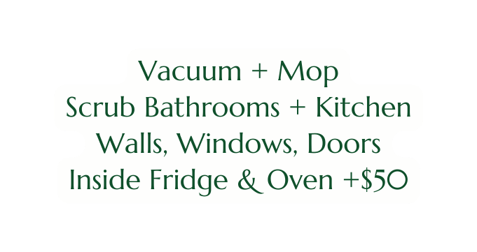 Vacuum Mop Scrub Bathrooms Kitchen Walls Windows Doors Inside Fridge Oven 50